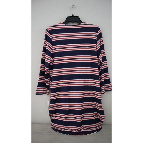 La Blanca LB3ZC55 Women Sz S Blue Sailor Stripe Lace-Up Swim Cover-Up Tunic $103 - Picture 2 of 16
